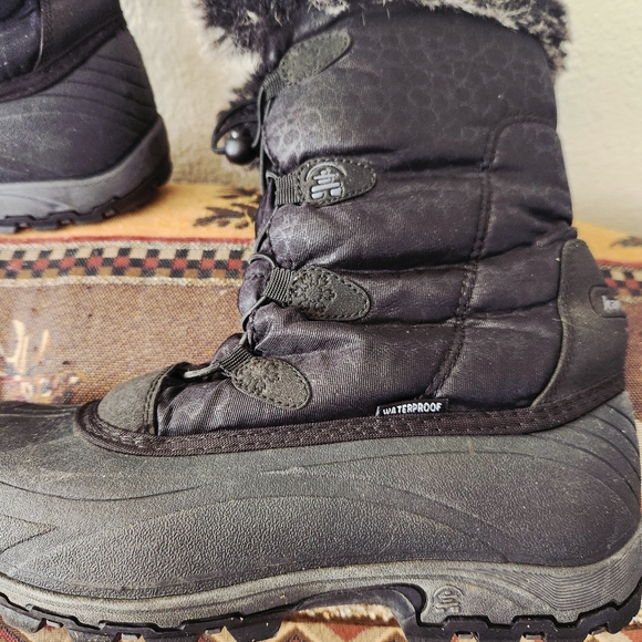 Kamik Women's Snow Boots Black Fur Thinsulate Lined Winter Waterproof Size 10 - Picture 7 of 9